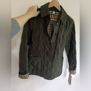 STUNNING Burberry Fernleigh Quilted Thermoregulated Jacket - S - NWT Dark Olive
